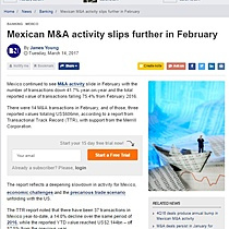 Mexican M&A activity slips further in February